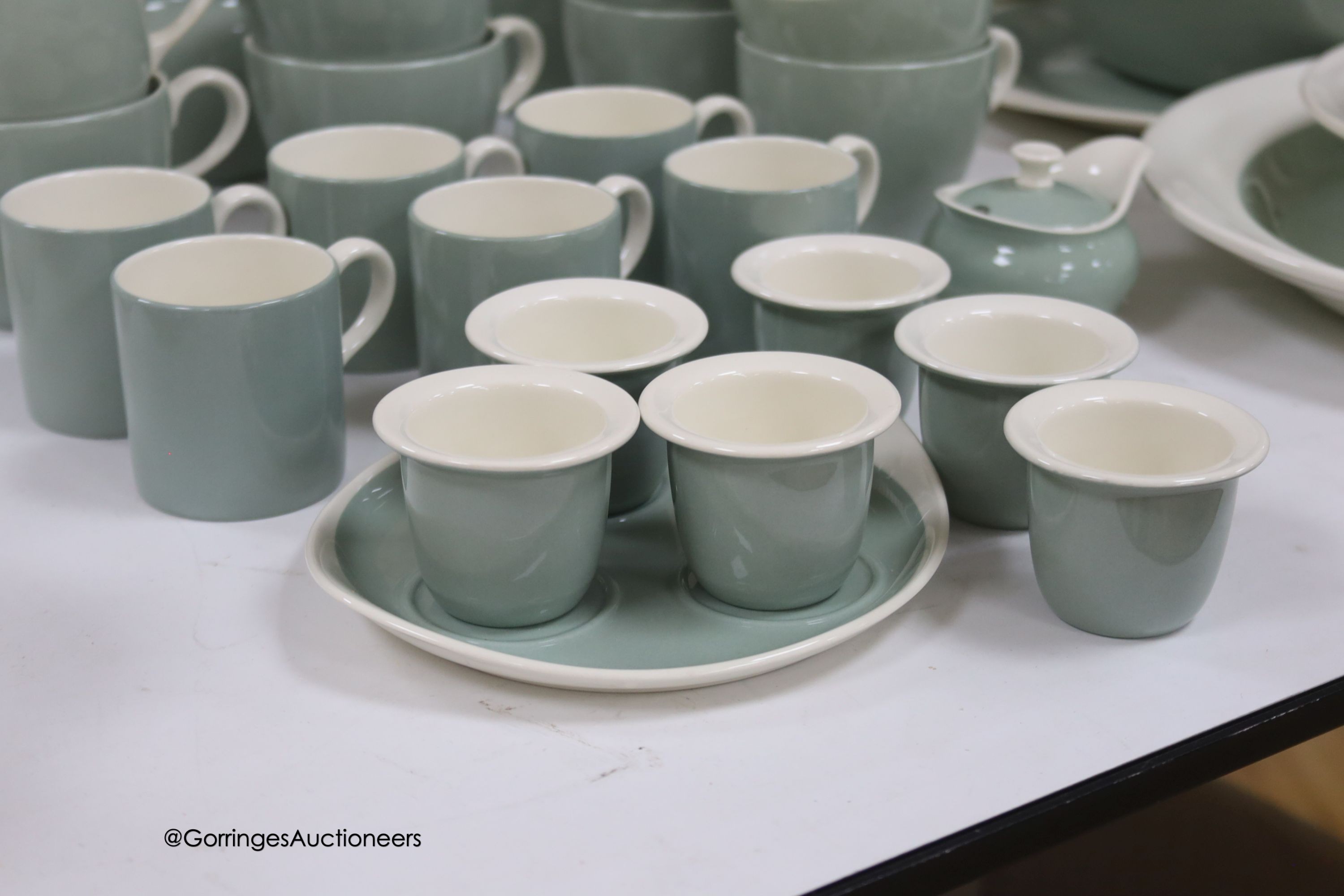 A Wedgwood Barlaston green tea dinner and breakfast service